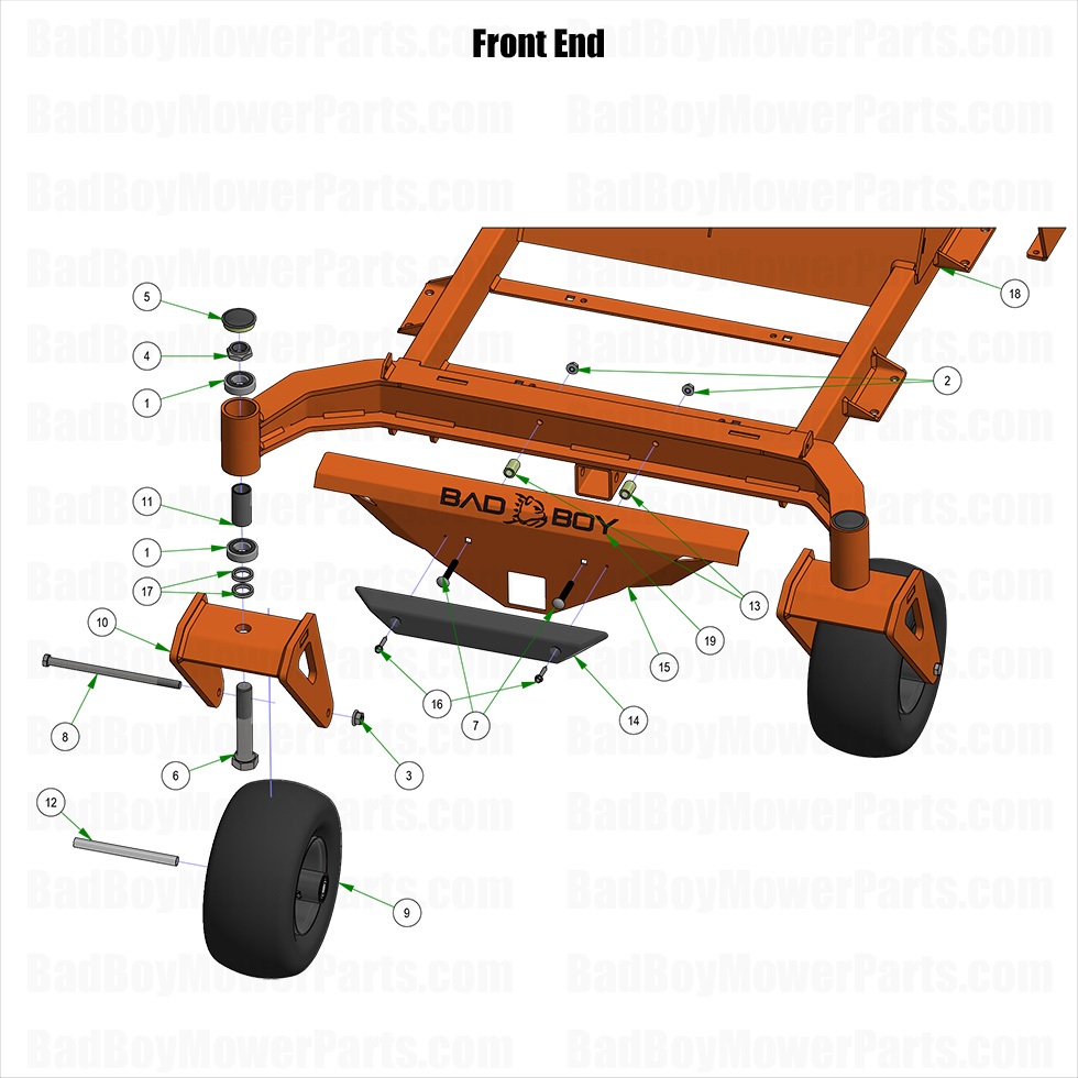 3836 - Bad Boy Mower Parts Lookup > 2025 > Rebel & Rebel X > Front End